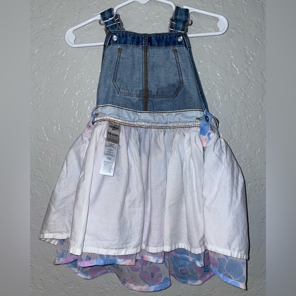 OSH’GOSH B’ GOSH TODDLER GIRLS OVERALL DRESS FLORAL 18-24 MONTHS SPRING SUMMER - Picture 5 of 7